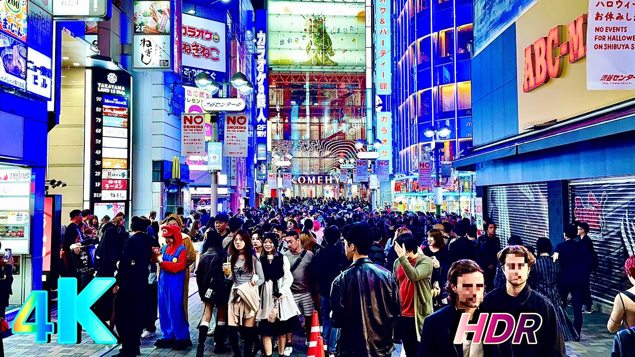 Japan: Shibuya Halloween Night | Shibiya Night Walk • 4K HDR 👻🇯🇵