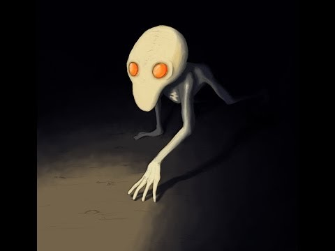 Cryptids and Monsters:  The Dover Demon, large-eyed cryptid with long tendril arms, spotted in MA