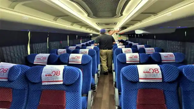 Modern interior of an ADO express coach