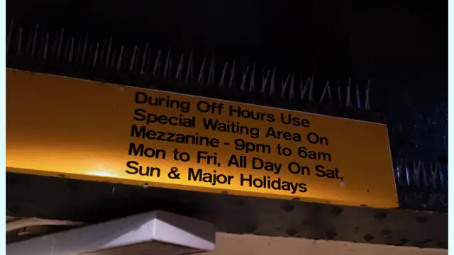Station Off-Hours Waiting Area sign.. Source: Reddit
