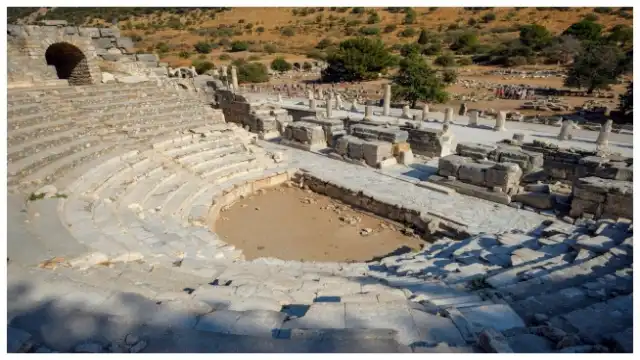 8th-Century Twin Infant Tomb Found in Ephesus Latrine ancient Roman Odeon at Ephesus