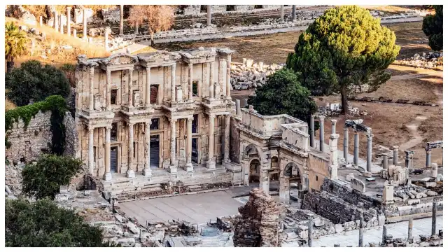 8th-Century Twin Infant Tomb Found in Ephesus Latrine sprawling ancient ruins of Ephesus