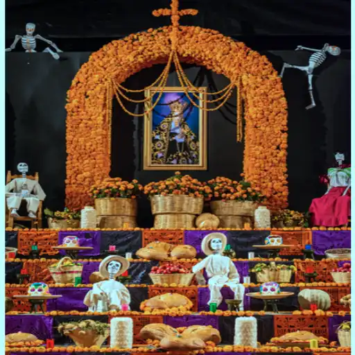 Día de los Muertos vs Halloween: Real History & Meaning traditional tiered ofrenda altar
