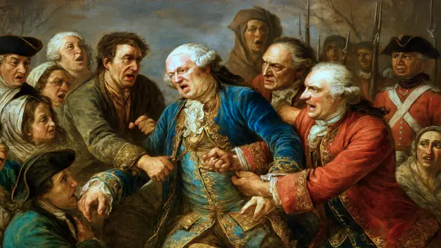 Assassination attempt on King Louis XV by Damiens